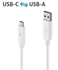 USB-C Kabel iSerie, USB-C auf USB-A, 3.1, Gen 1, 5Gbps, weiß, 1,0 m