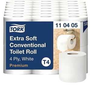 Toilettenpapier Premium, 4-lagig, weiß, mit Prägung, weiße Hülse