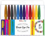 Pentel Kalligrafiestift Brush Sign Pen Set 12 St. Basicfarben