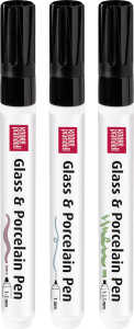 Glass u.Porcel.Pen Set Black 3er