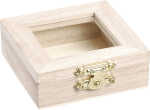 Holzbox m.Glasscheibe 6x6x2,5cm