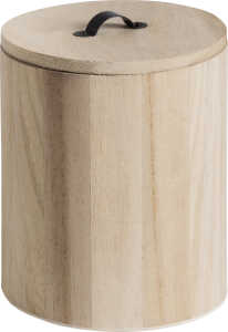 Dose rund, Ø 120 mm, H: 150 mm, Naturholz,