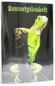 ADINA Hausaufgabenheft A5 (Leguan) für Schlaue mit Schutzumschlag