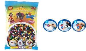 Hama Perlen Beutel 1000er Vollton Farben gemischt