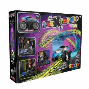 Smoby Rennbahn Flextreme Neon, 1 Auto enthalten,, Gesamtlänge: 2,6m