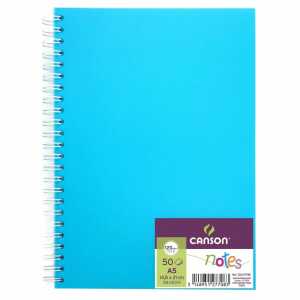 Skizzenbuch Notes A5 50 Blatt 120g blau, mit Spiralbindung,, CANSON