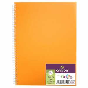 Skizzenbuch Notes A4 50 Blatt 120g orange, mit Spiralbindung,, CANSON