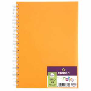 Skizzenbuch Notes A5 50 Blatt 120g orange, mit Spiralbindung,, CANSON