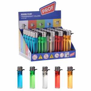 Feuerzeuge Reibrad transparent sortiert 25er,