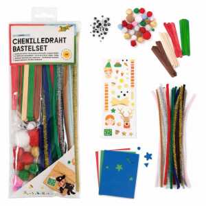 Bastelset Chenilledraht Winter 199 Teile, mit Moosgummiformen,