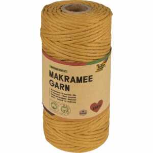 Makramee Garn MUSTARD FIELD 100m D 3,5mm, 100% Baumwolle, extra weich