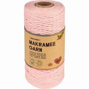 Makramee Garn MISTY ROSE 100m D 3,5mm, aus 100% Baumwolle, extra weich