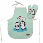 Kinderbackschürze Pinguin mit Topfhandschuh, aus...