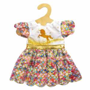 Kleid Einhorn Goldy Gr.28-35cm, für Puppen und Plüschtiere, ab 3 J