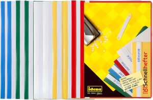Schnellhefter A5 PP 5 Farben 10 Stück, farbiger Rückendeckel
