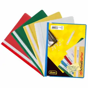 Schnellhefter A5 PP 5 Farben 10 Stück, farbiger Rückendeckel