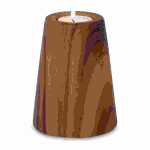 Teelichthalter Holzdesign H12cm dunkelbraun Keramik, 9,3...