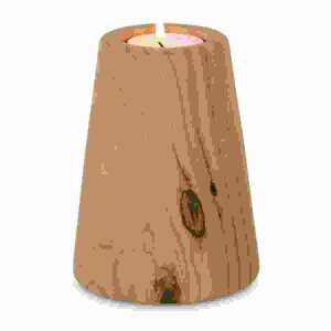 Teelichthalter Holzdesign H12cm hellbraun Keramik, 9,3 cm, 12,3 cm,