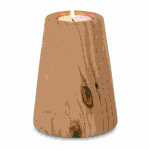 Teelichthalter Holzdesign H12cm hellbraun Keramik, 9,3...