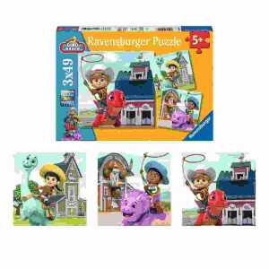 Puzzle 3x49 Teile Dino Ranch, Dino Ranch Jon, Min und Miguel