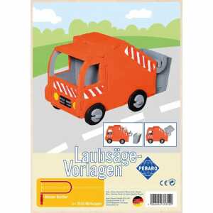 Laubsägevorlage Müllwagen, ab 6 Jahren,, PEBARO