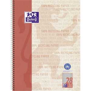 Oxford Recycling Collegeblock A4 80 Blatt, kariert mit Doppelrand,