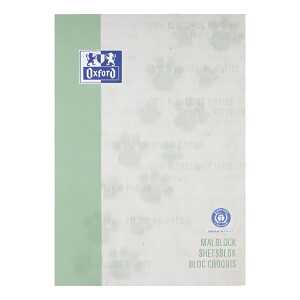 Oxford Recycling Malblock A4, 100 Blatt, blanko, Optik Paper®