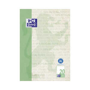 Oxford Recycling Schulblock A4, 50 Blatt, Lineatur 20 4fach gelocht
