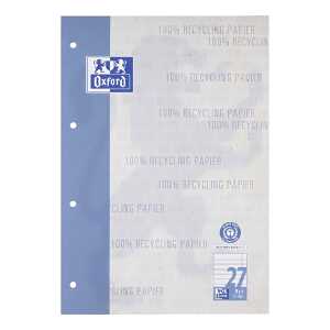 Oxford Recycling Schulblock A4, 50 Blatt, Lineatur 27 4fach gelocht