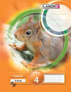 LANDRÉ Schulheft A5, 16 Blatt, 80 g/m², Lineatur 4 (liniert)
