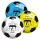 Ball World Star 13cm 13cm 3fach sortiert, weiß, blau, gelb,, 5"