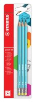 STABILO pencil 160 mit Radierer HB blau 3er Blister