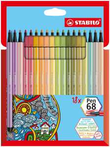 STABILO Pen 68 18er Kartonetui neue Farben 4006381578912