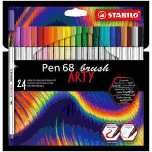 STABILO Pen 68 brush 24er Kartonetui „ARTY" neue Farben