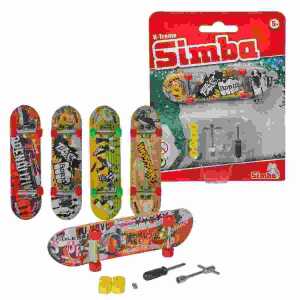 Finger Skateboard 6fach sortiert, mit Zubehör, bedruckt,, Simba Toys