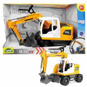 LENA WORXX Bagger Liebherr A918 Litronic, mit 6 mm Stahlachsen