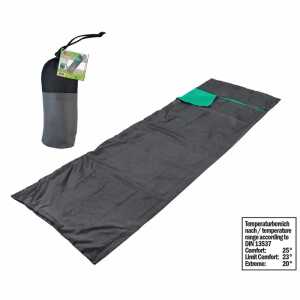 Reiseschlafsack 220x70cm grau/türkis, Happy People