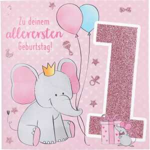 Zahlenkarten mit Musik 1. Geburtstag, Motiv 1, Depesche