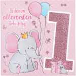 Zahlenkarten mit Musik 1. Geburtstag, Motiv 1, Depesche