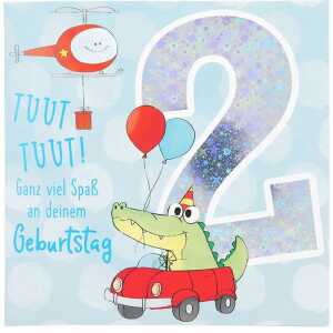 Zahlenkarten mit Musik 2. Geburtstag, Motiv 4, Depesche