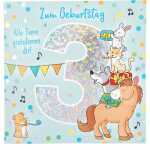 Zahlenkarten mit Musik 3. Geburtstag, Motiv 6, Depesche