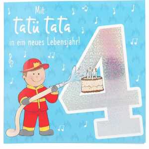 Zahlenkarten mit Musik 4. Geburtstag, Motiv 8, Depesche