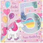 Zahlenkarten mit Musik 5. Geburtstag, Motiv 9, Depesche