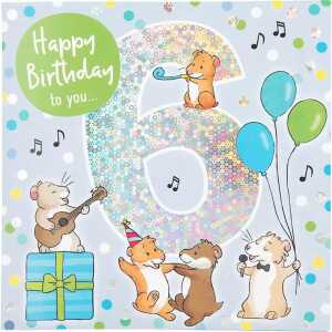 Zahlenkarten mit Musik 6. Geburtstag, Motiv 12, Depesche