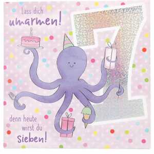 Zahlenkarten mit Musik 7. Geburtstag, Motiv 13, Depesche