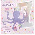 Zahlenkarten mit Musik 7. Geburtstag, Motiv 13, Depesche