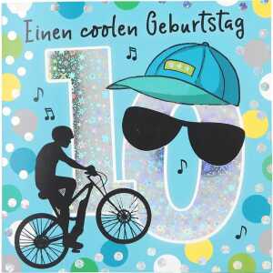 Zahlenkarten mit Musik 10. Geburtstag, Motiv 20, Depesche