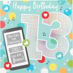 Zahlenkarten mit Musik 13. Geburtstag, Motiv 23, Depesche