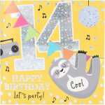 Zahlenkarten mit Musik 14. Geburtstag, Motiv 24, Depesche