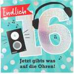 Zahlenkarten mit Musik 16. Geburtstag, Motiv 26, Depesche